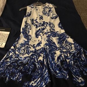 Dressy Dress with Blue and White design.Worn once.